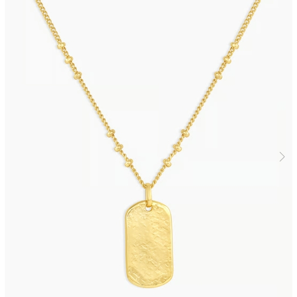 Gorjana Gold Charm Griffin Tag Necklace F10 Fair Condition Wear Evidence Faded - Picture 7 of 8